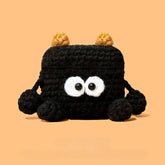 Black Knit AirPods Case - 5″ Cute Coal Ball Sprite Design